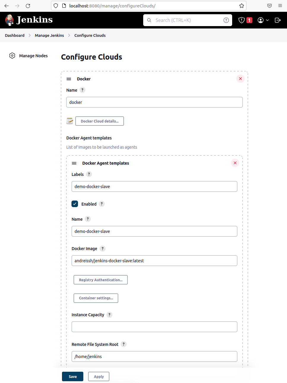 Настройка Jenkins для запуска docker агента изображение с сайта www.aredel.com