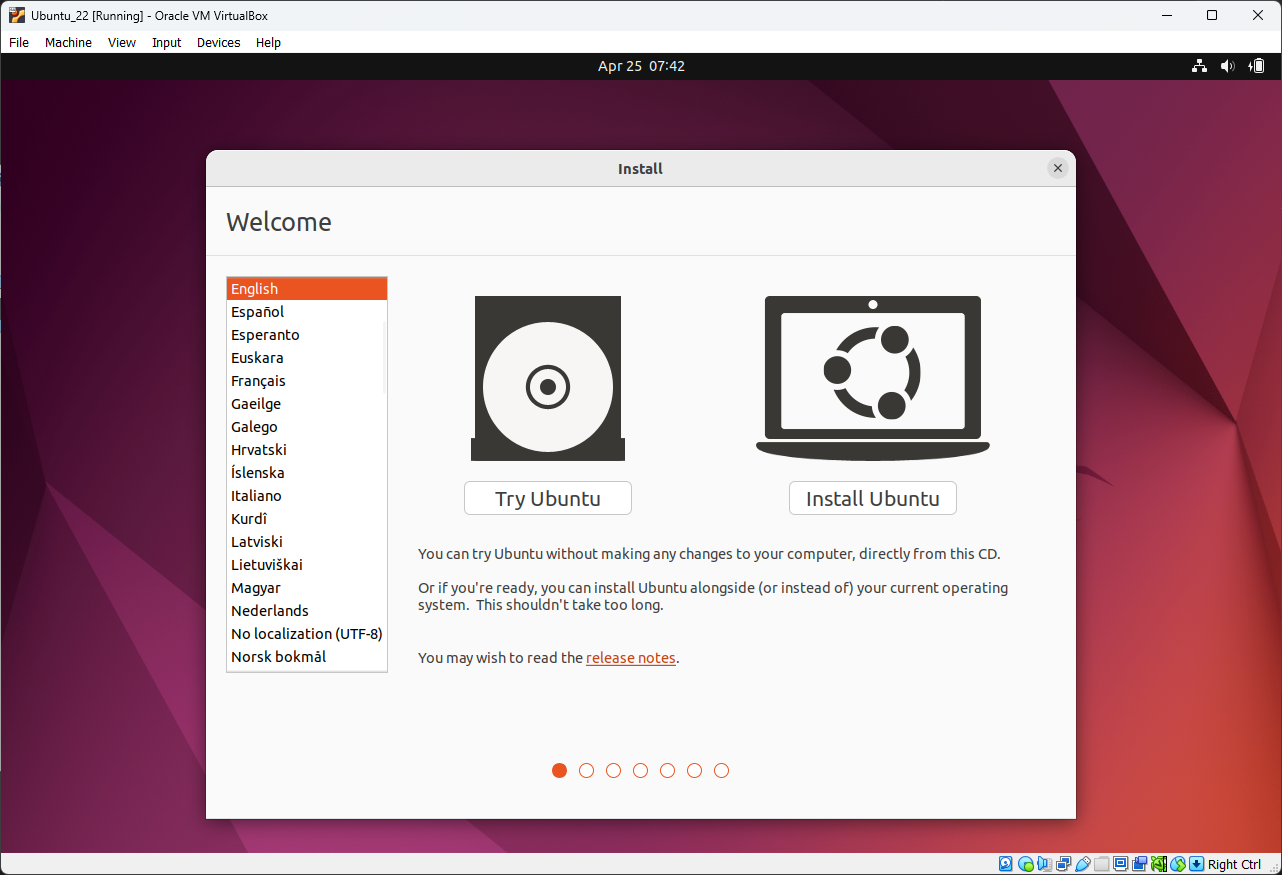 Установка Ubuntu 22.04 изображение с сайта www.testsetup.ru
