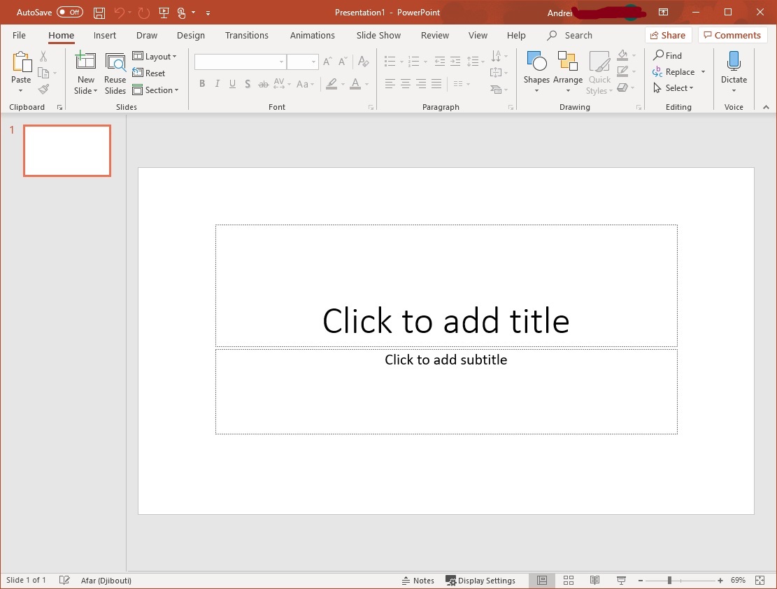 Blank PowerPoint slide