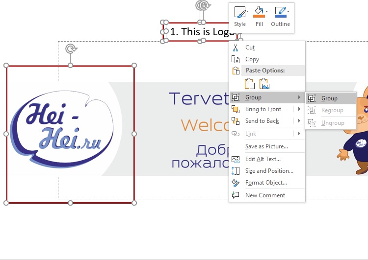 Group the annotation objects